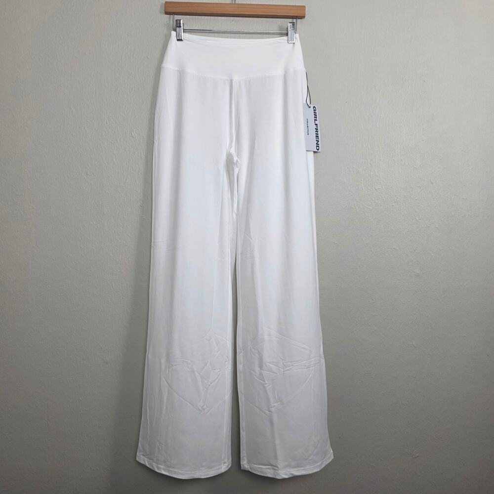 NWT Girlfriend Collective High Rise Wide Leg Pant White Small - Picture 2 of 12
